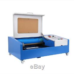 Used 40W CO2 Laser Engraving Cutting Machine 12x8in USB Movable Wheel