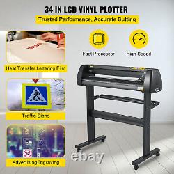 VEVOR 34 Vinyl Cutter Machine withFloor Stand Vinly Plotter Tool Kit SignMaster