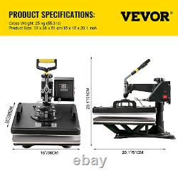 VEVOR 8IN1 Combo T-Shirt Heat Press Transfer 15x15 1100W Swing Away Sublimation