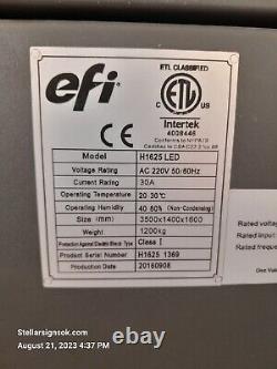 VUTEK EFI H1625 UV Hybrid Wide Format Color Printer CMYKWW