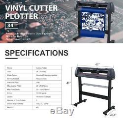 Vinyl Cutter Plotter Cutting 34 Sign Maker Backlight Usb Port LCD Display